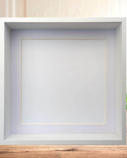 12x12 White 3d deep box photo frame:  shadow box display