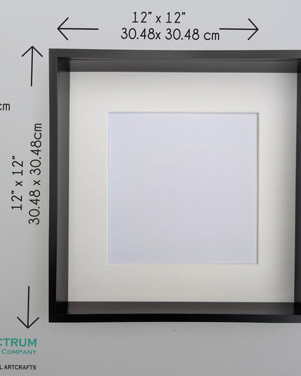 12x12 Black 3d deep box photo frame: shadow box display