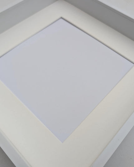 12x12 White 3d deep box photo frame:  shadow box display