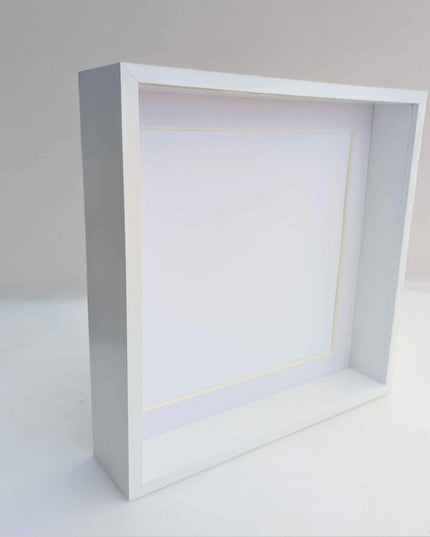 12x12 White 3d deep box photo frame:  shadow box display
