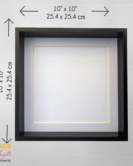 10x10 Black 3d deep box photo frame: shadow box display